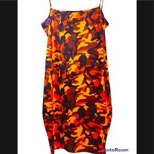 CAMOUFLAGE PRINT DRESS-NO LABEL